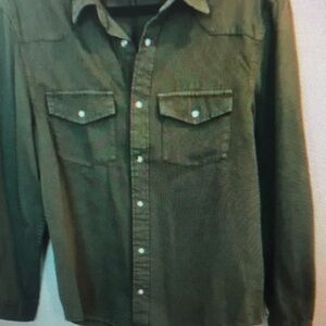 Men's Olive Green Button-Up Jacket